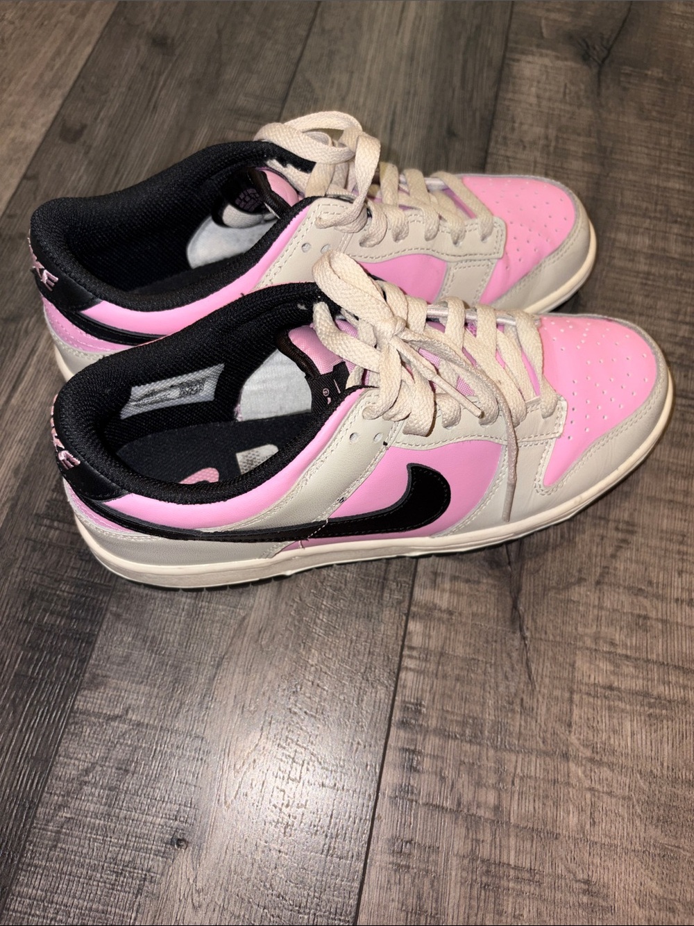 Nike Women’s Pink, Black and Cream Low-Top Sneakers